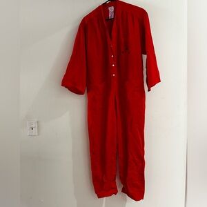 80s red NAF NAF jumpsuit made in Paris